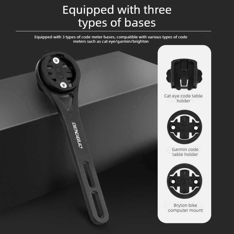 Lightweight Bike Computer Mount, One-Piece Extension Mount, Aluminum Alloy Cycling Mount - Silver