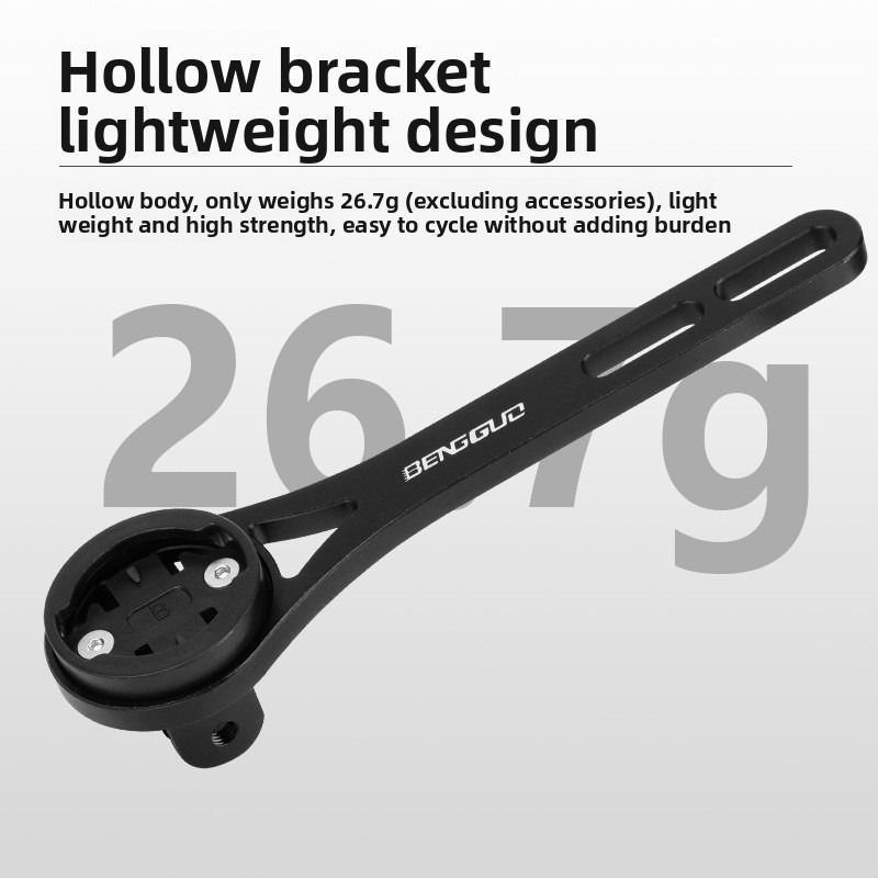 Lightweight Bike Computer Mount, One-Piece Extension Mount, Aluminum Alloy Cycling Mount - Silver