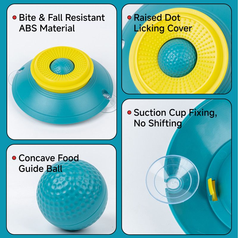 Slow Feeder Lick Bowl, Universal for Cats and Dogs, a Fun and Stimulating Feeding Tool - Blue
