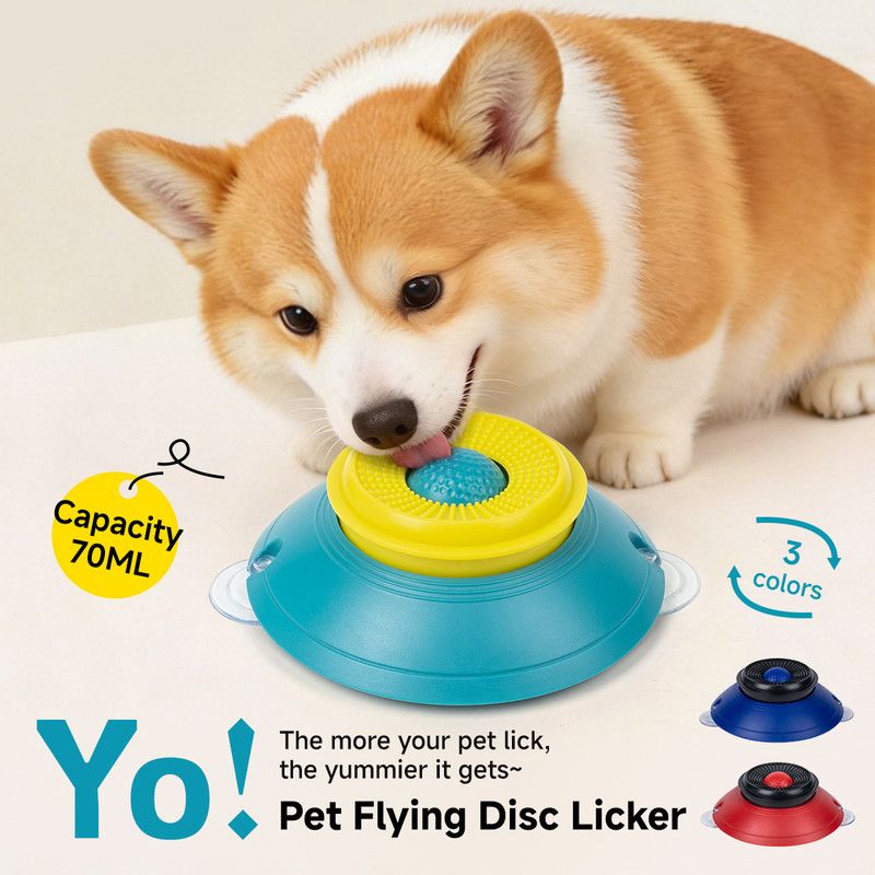 Slow Feeder Lick Bowl, Universal for Cats and Dogs, a Fun and Stimulating Feeding Tool - Blue