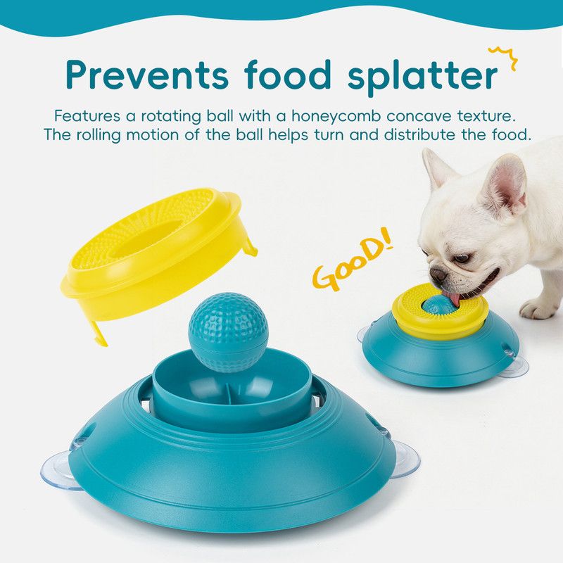 Slow Feeder Lick Bowl, Universal for Cats and Dogs, a Fun and Stimulating Feeding Tool - Blue