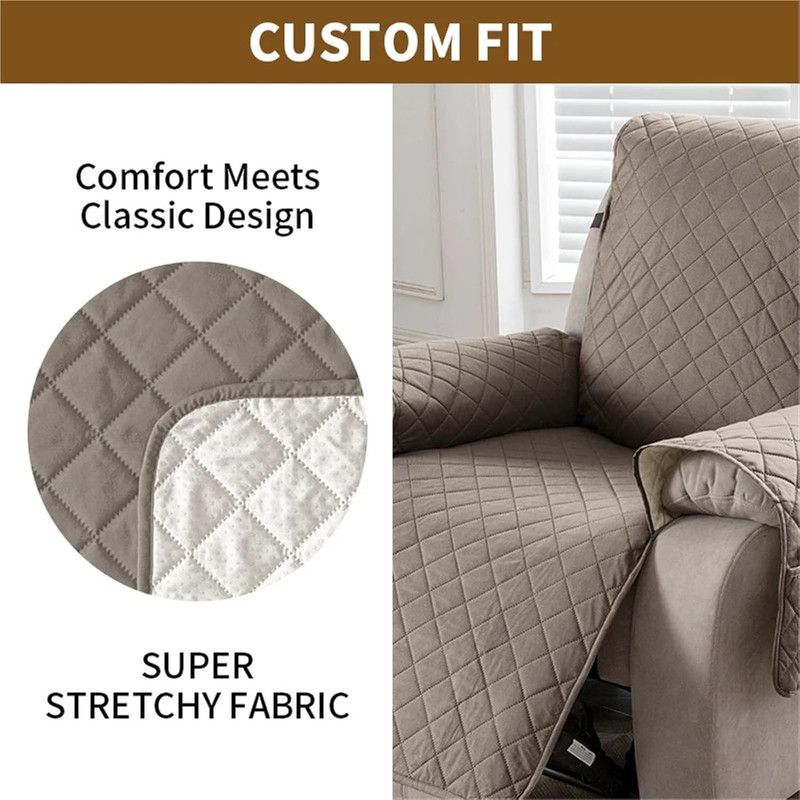 Waterproof and Non-Slip Single Sofa Cushion, Pet-Resistant and Washable Sofa Cover - Brown