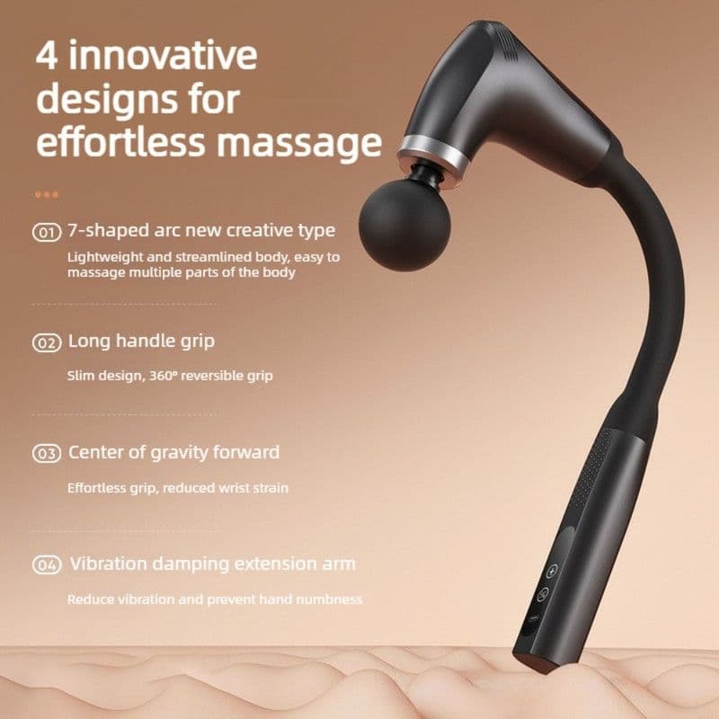 Electric Massage Gun U-Shaped Extended Handle 9-Speed Variable Deep Tissue Massager Blue