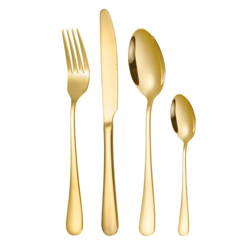 24-Piece Stainless Steel Tableware Set, Mirror-Polished Steak Knife, Fork, and Spoon Cutlery—Blue