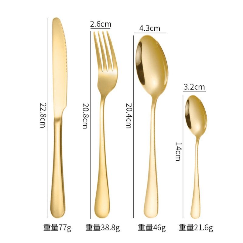 24-Piece Stainless Steel Tableware Set, Mirror-Polished Steak Knife, Fork, and Spoon Cutlery—Blue