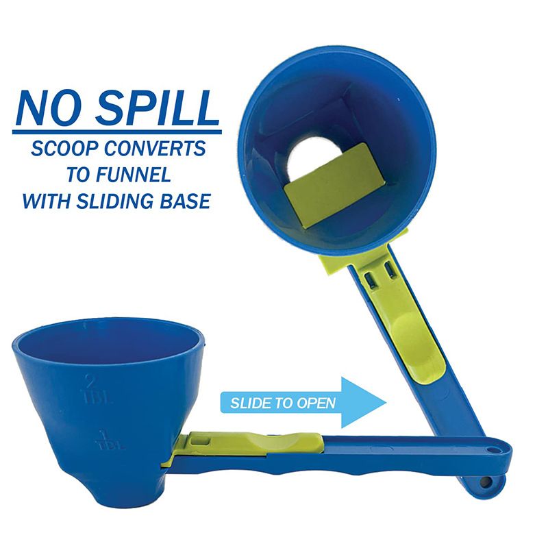 Leak-proof coffee scoop,Sliding coffee funnel,Coffee scoop with measurements,Coffee bar tool,1pc,green