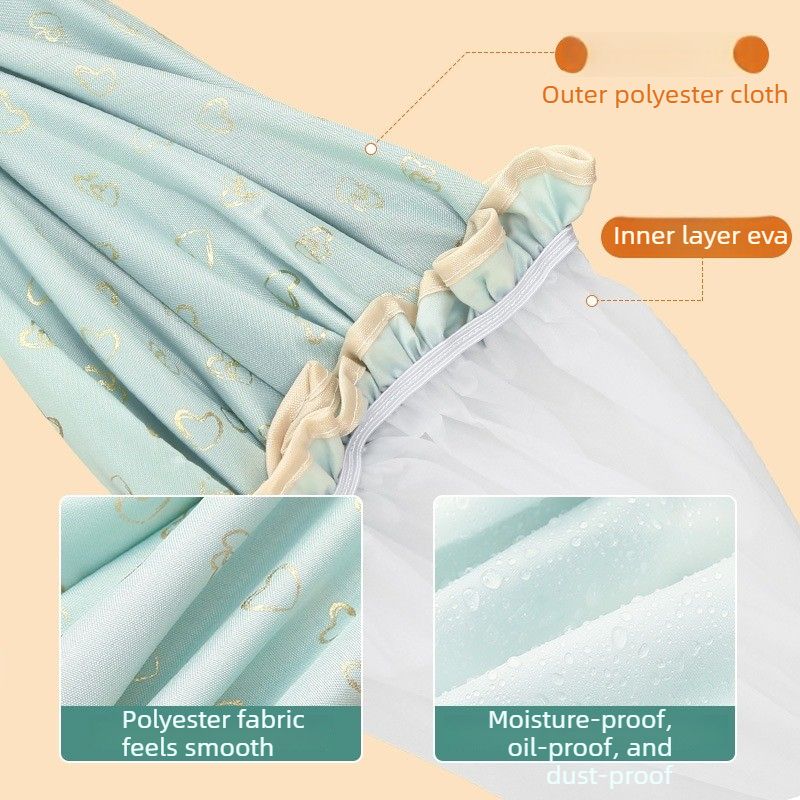 Women's Double-Layer Waterproof Shower Cap-black