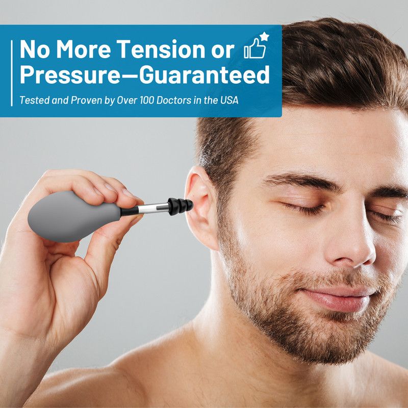 Ear Pressure Relief Tool Handheld Ear Pressure Reducer for Head Tension Discomfort Relief-black