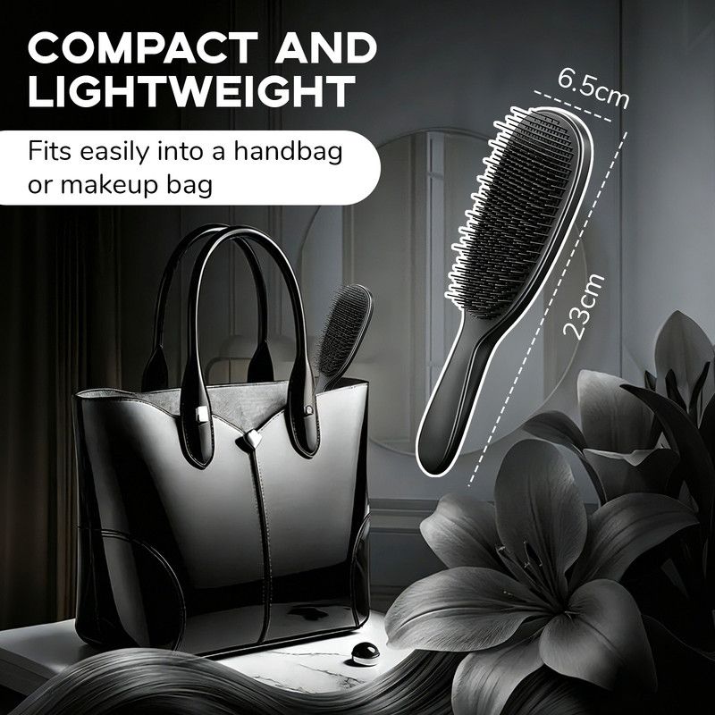 Detachable Silicone Cushion Massage Comb, Wet/Dry Use, Unisex, Suitable for All Hair Types, Volumizing and Smoothing Comb, 7 Colors Available - Black