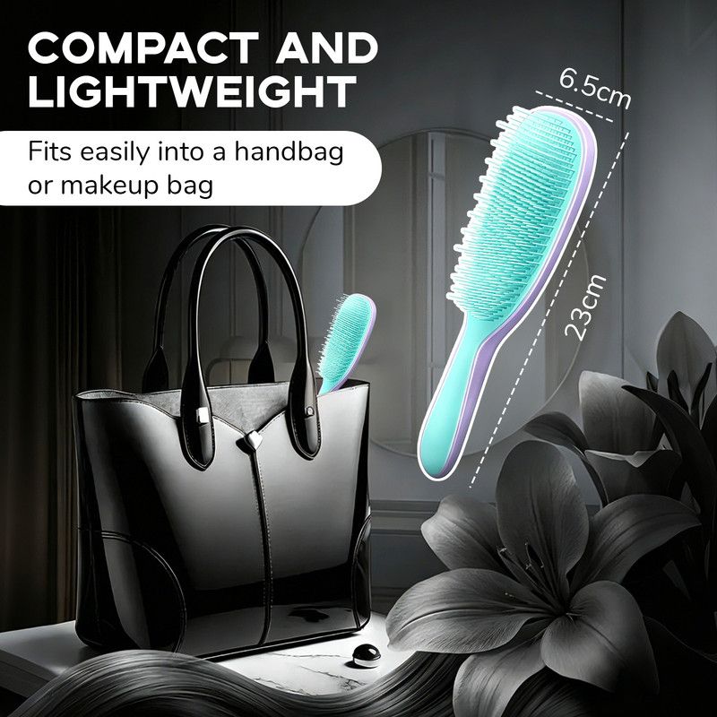 Detachable Silicone Cushion Massage Comb, Suitable for Dry and Wet Use, Unisex, Works on All Hair Types, Volumizing and Smoothing Comb, Available in 7 Colors – Purple+Blue