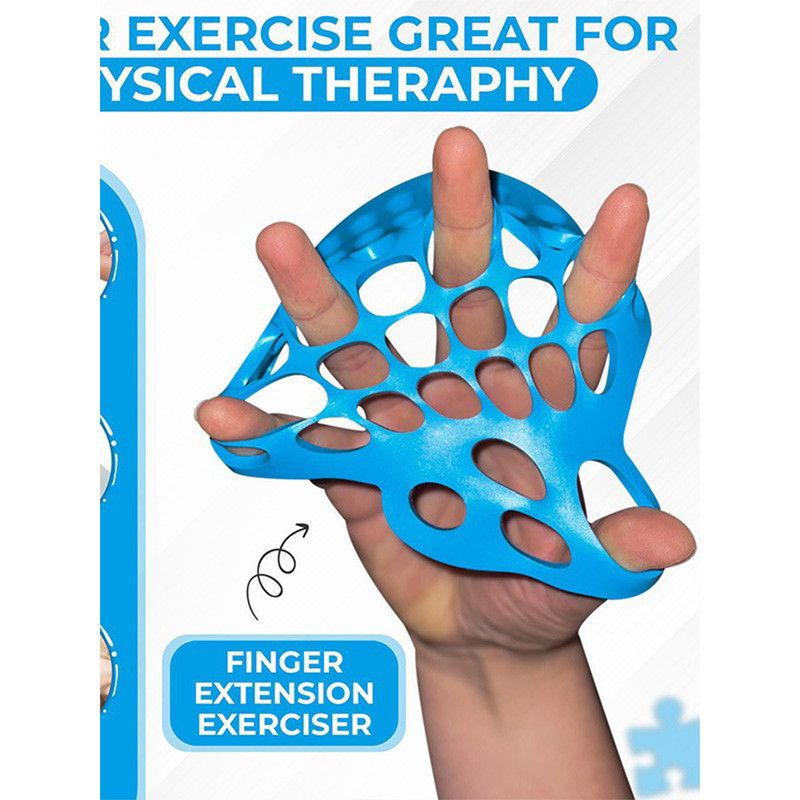 Hand Finger Stretcher Trainer Grip Strength Rehabilitation Finger Extension Exerciser,Men's – Blue