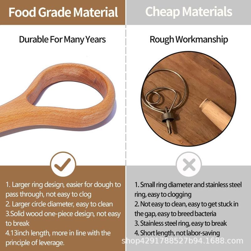 Wooden Dough Mixer – Bread Mixing Stick