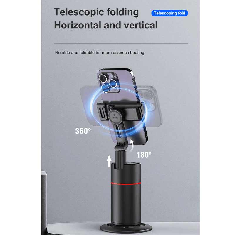 Live Streaming Phone Stand 360 Degree Auto Face Tracking Compact Desktop Base