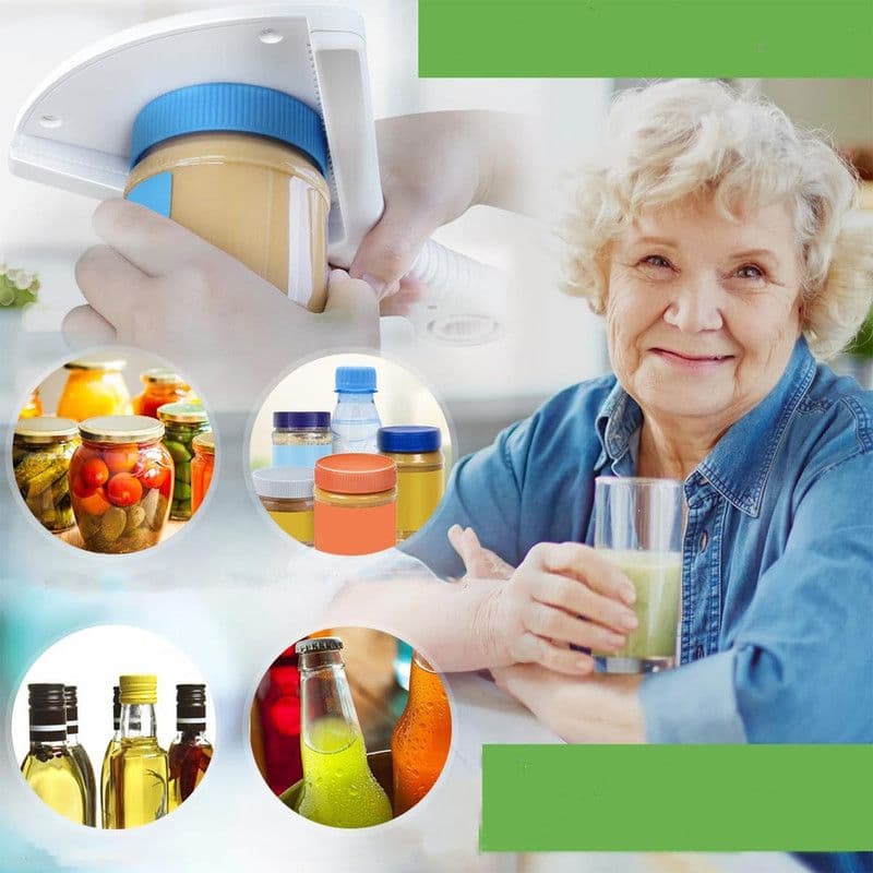 Bottle Opener Effort-Saving Design Ergonomic Grip Lightweight Multi-Functional Non-Slip for Seniors