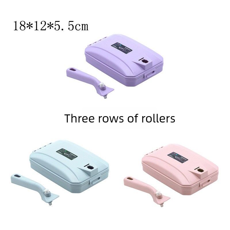 1PC 3-Roller Carpet Cleaning Brush for Home, Multi-functional Roller Brush, Pet Hair Remover for Sofa & Bed - Random Color