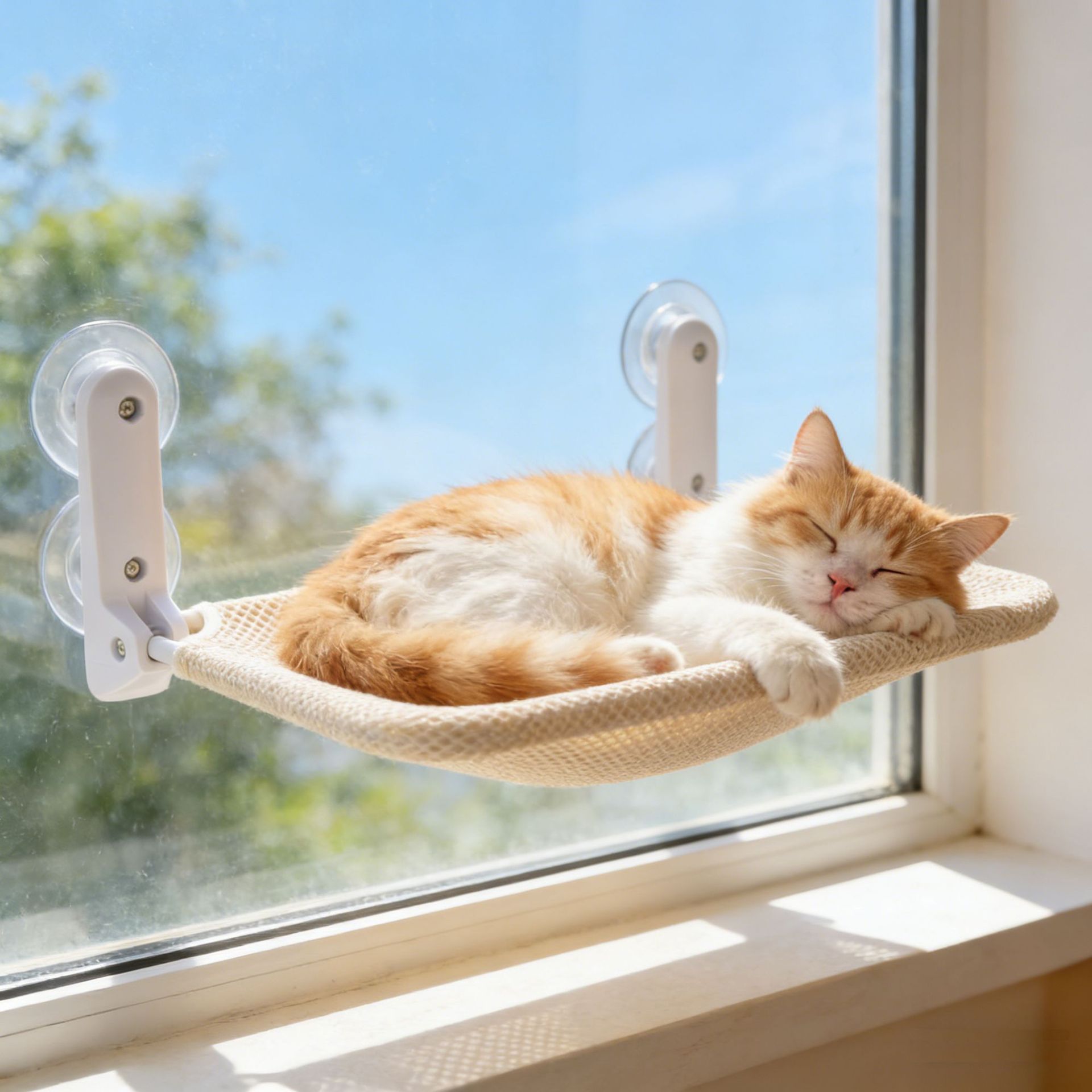 Foldable Window Mount Cat Hammock Suction Cup Hanging Bed All Season
