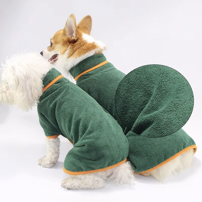 Quick Dry Dog Bathrobe Breathable Full Wrap for 14-26kg Dogs