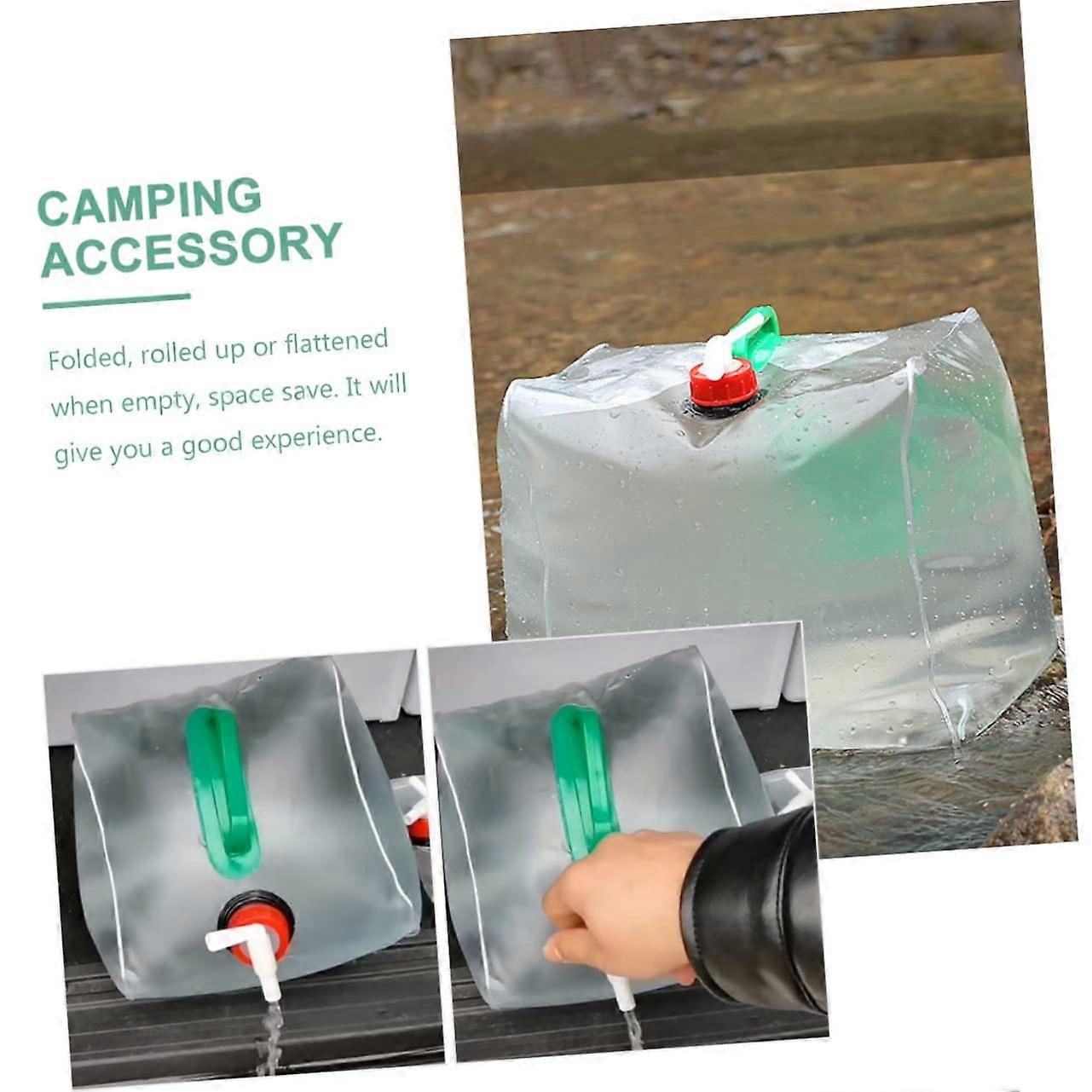 20L Camping Water Bag with Collapsible SpaceSaving Design, Wide Mouth Easy Fill, Reusable for Hiking and Travel