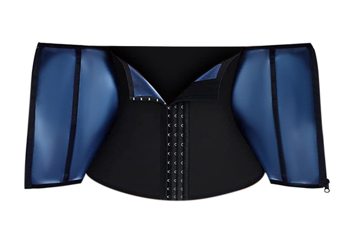 Waist Trainer Women's Workout Slimming Belt 3-Row Hook & Zip XXL Blue