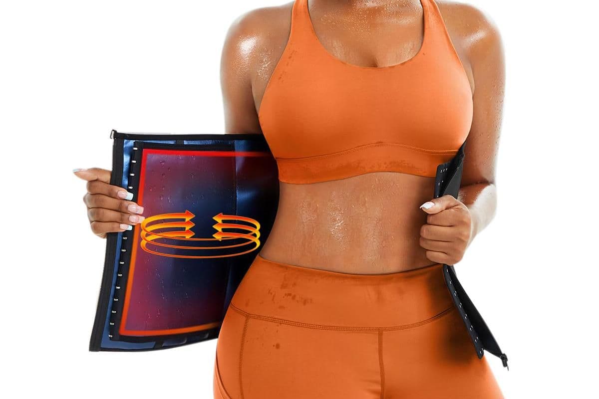 Waist Trainer Women's Workout Slimming Belt 3-Row Hook & Zip XXL Blue