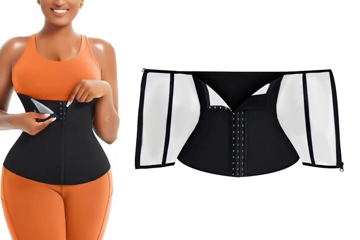Women's Workout Waist Trainer - 3-Row Hook & Zip Slimming Belt for Yoga & Fitness - Silver & XXL