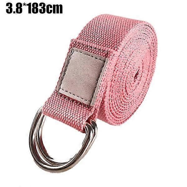 Yoga Strap With And Extra Safe Adjustable D-ring Buckle Yoga Stretching Strap For Flexibility - Pink
