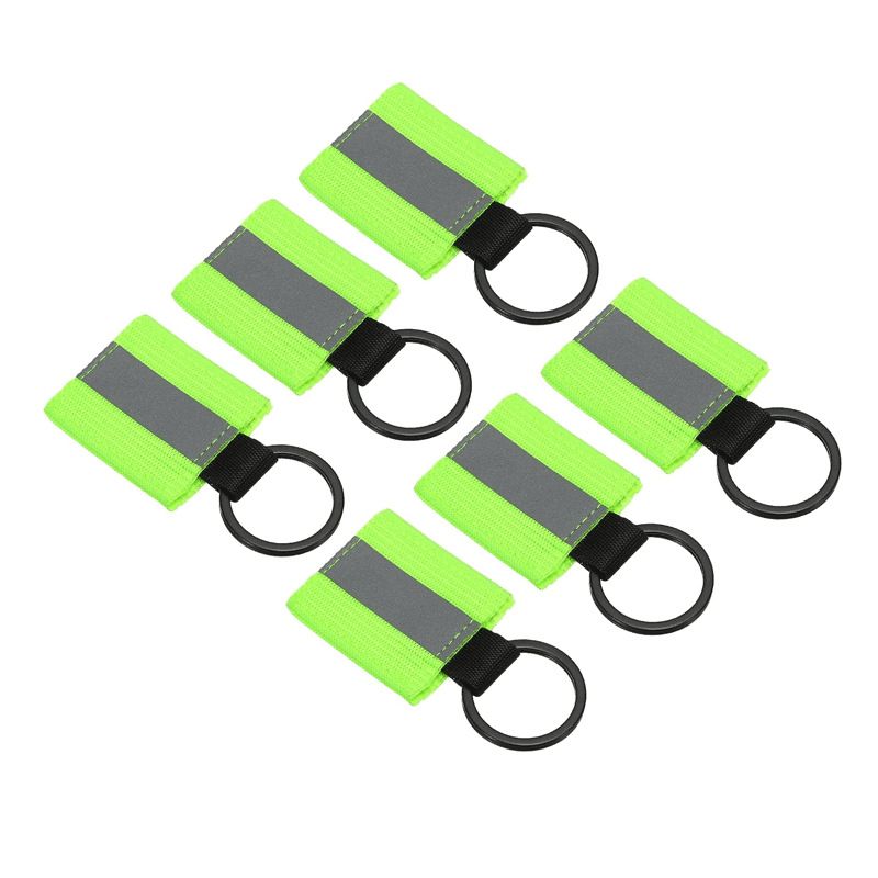 6pcs DoubleSided Reflective Keychain for Backpacks Bags and Night Running Visibility Accessory