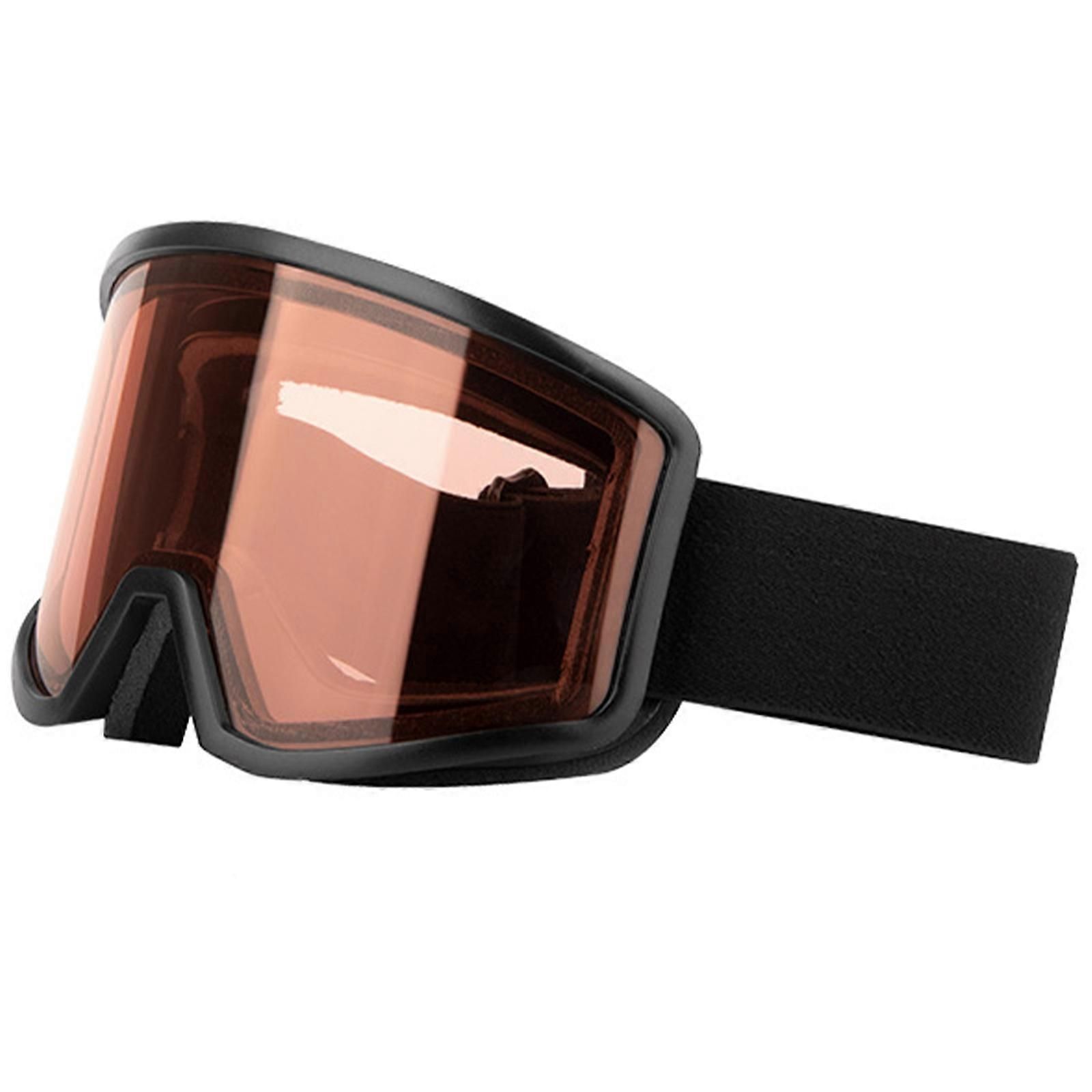 Unisex Snow Goggles, Windproof Outdoor Ski Goggles for Cycling, Motorcycle and Snowboarding, Black and Pink