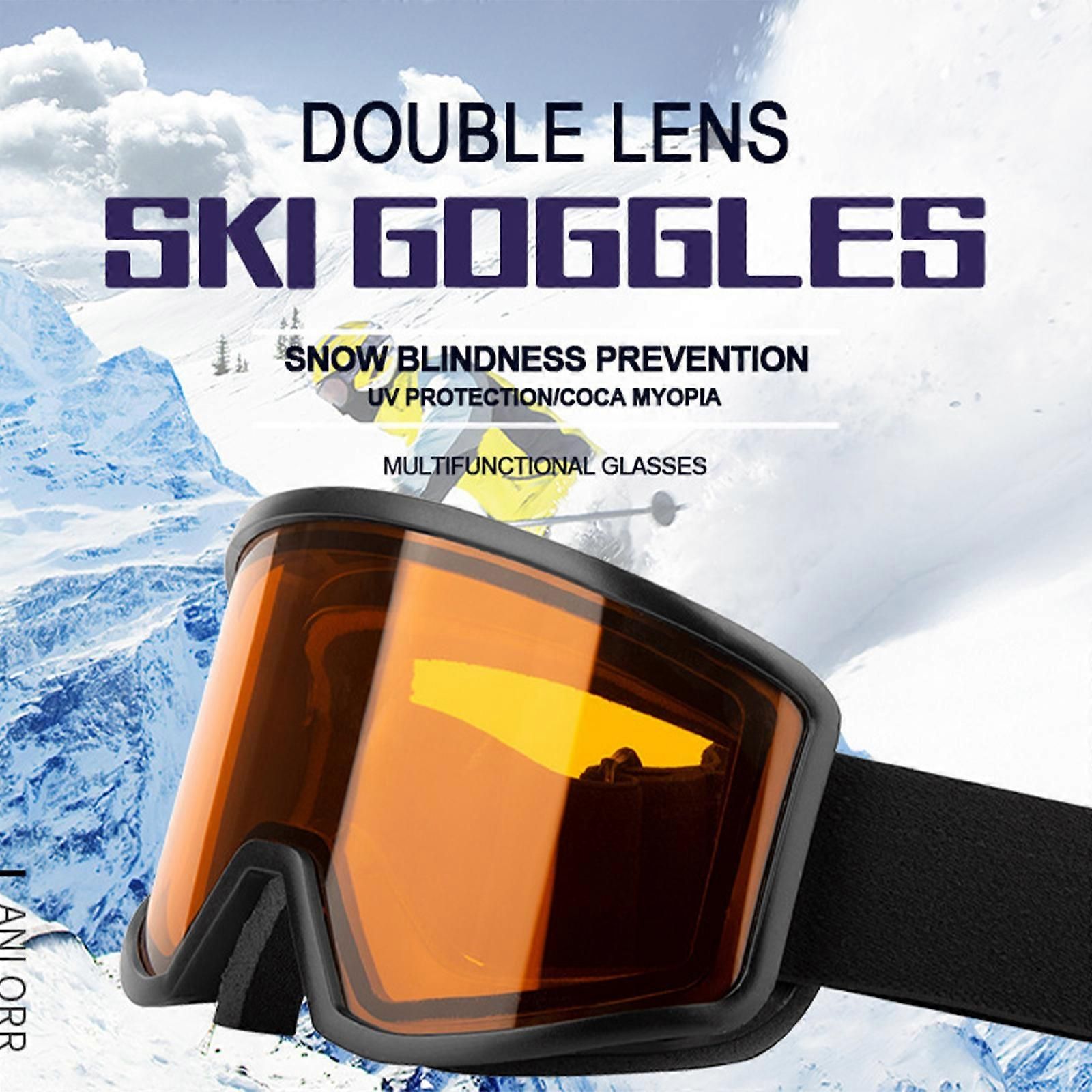 Unisex Snow Goggles, Windproof Outdoor Ski Goggles for Cycling, Motorcycle and Snowboarding, Dark Grey