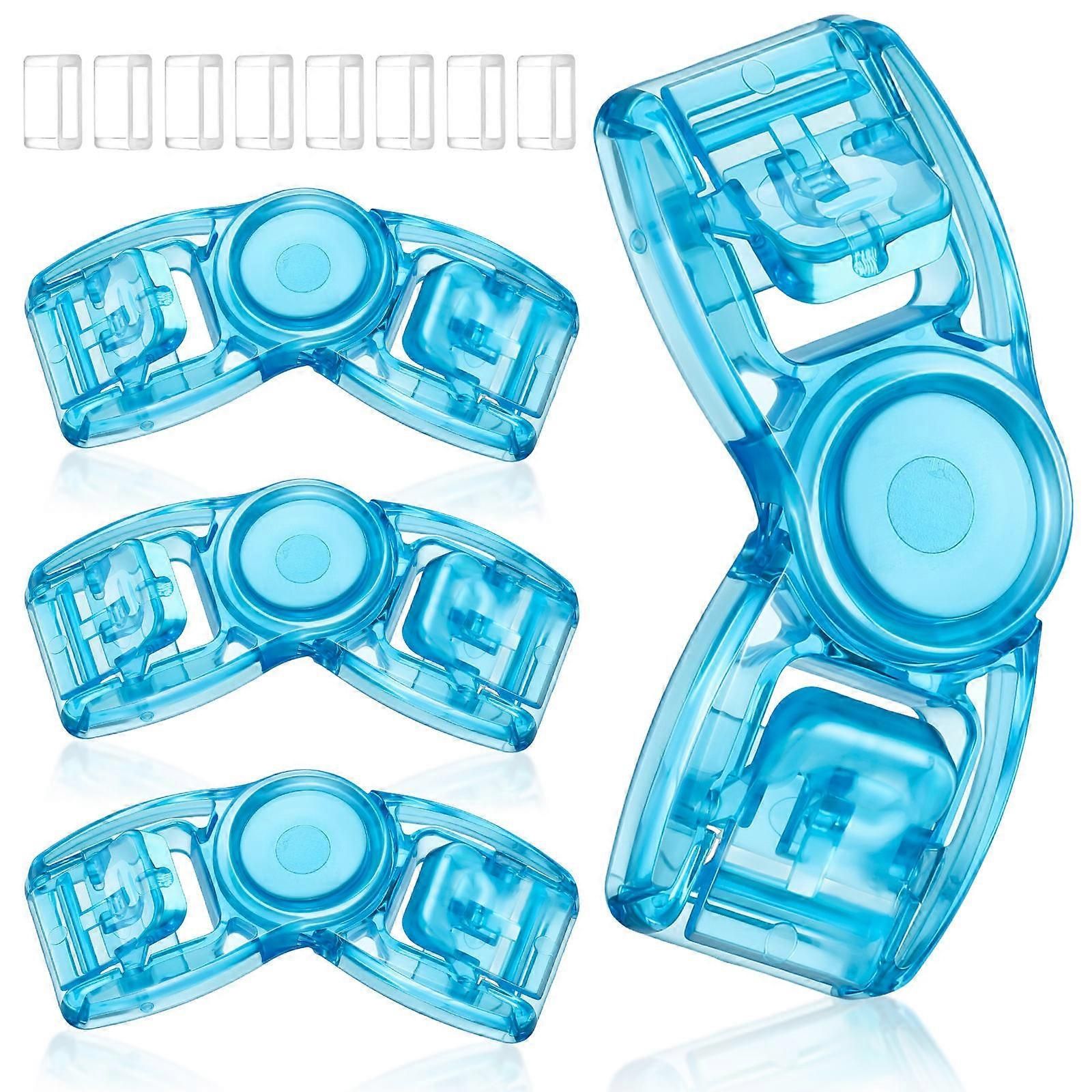 4 Pack Universal Swim Goggle Buckles, Head Strap Button Connectors, Sky-Blue