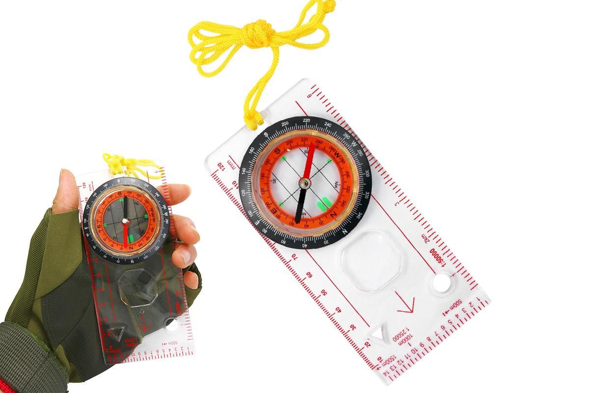 Professional Compass with Map Scale Multifunctional Baseplate