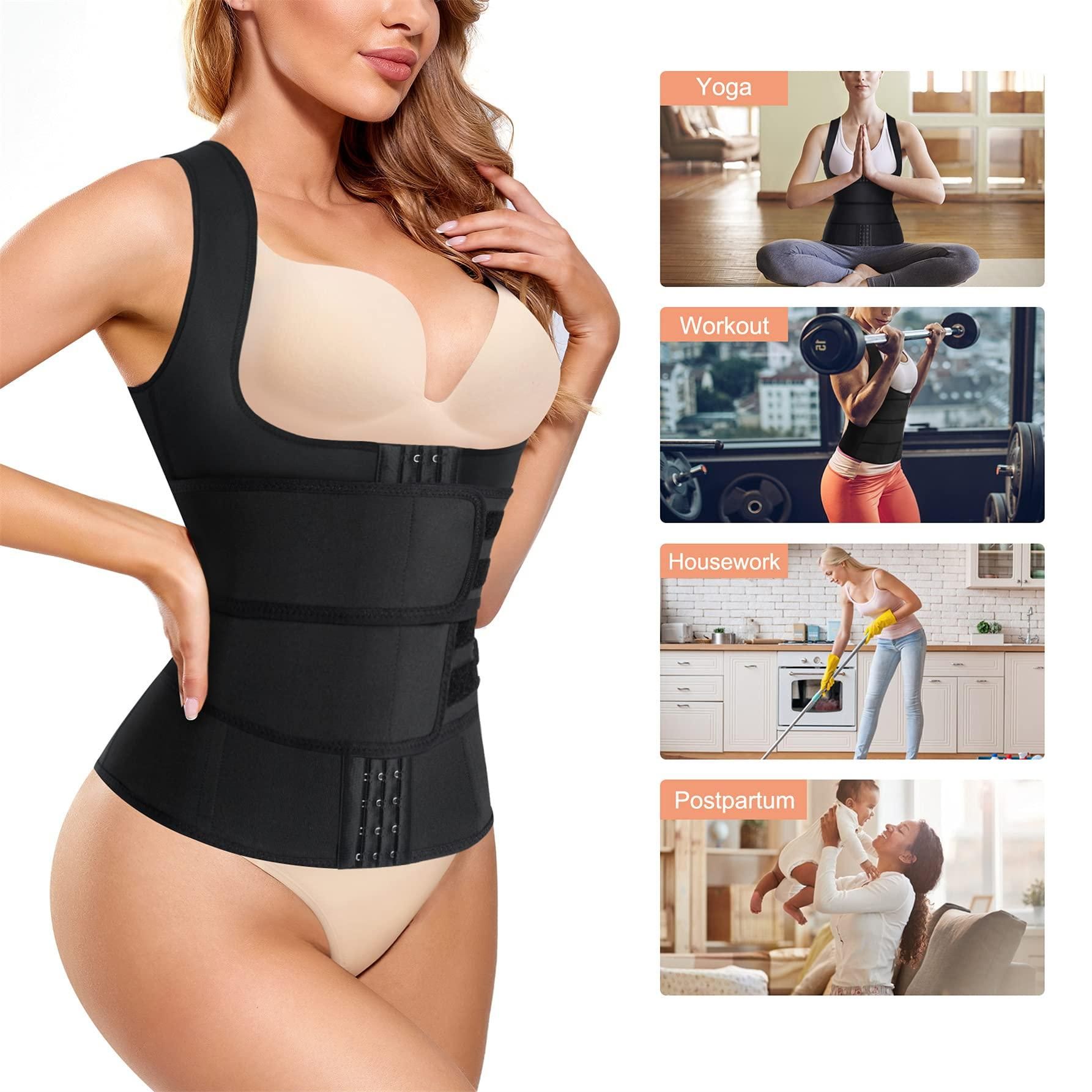 Waist Trainer Vest For Women Corset Trimmer Belt Slimming Body Shaper Tummy Control Cincher - 2XL