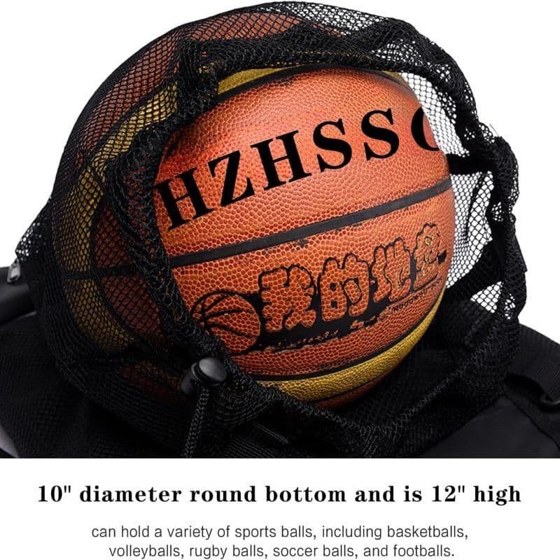 Basketball Net Bag Multifunctional Lightweight Drawstring Storage for Sports Balls Black