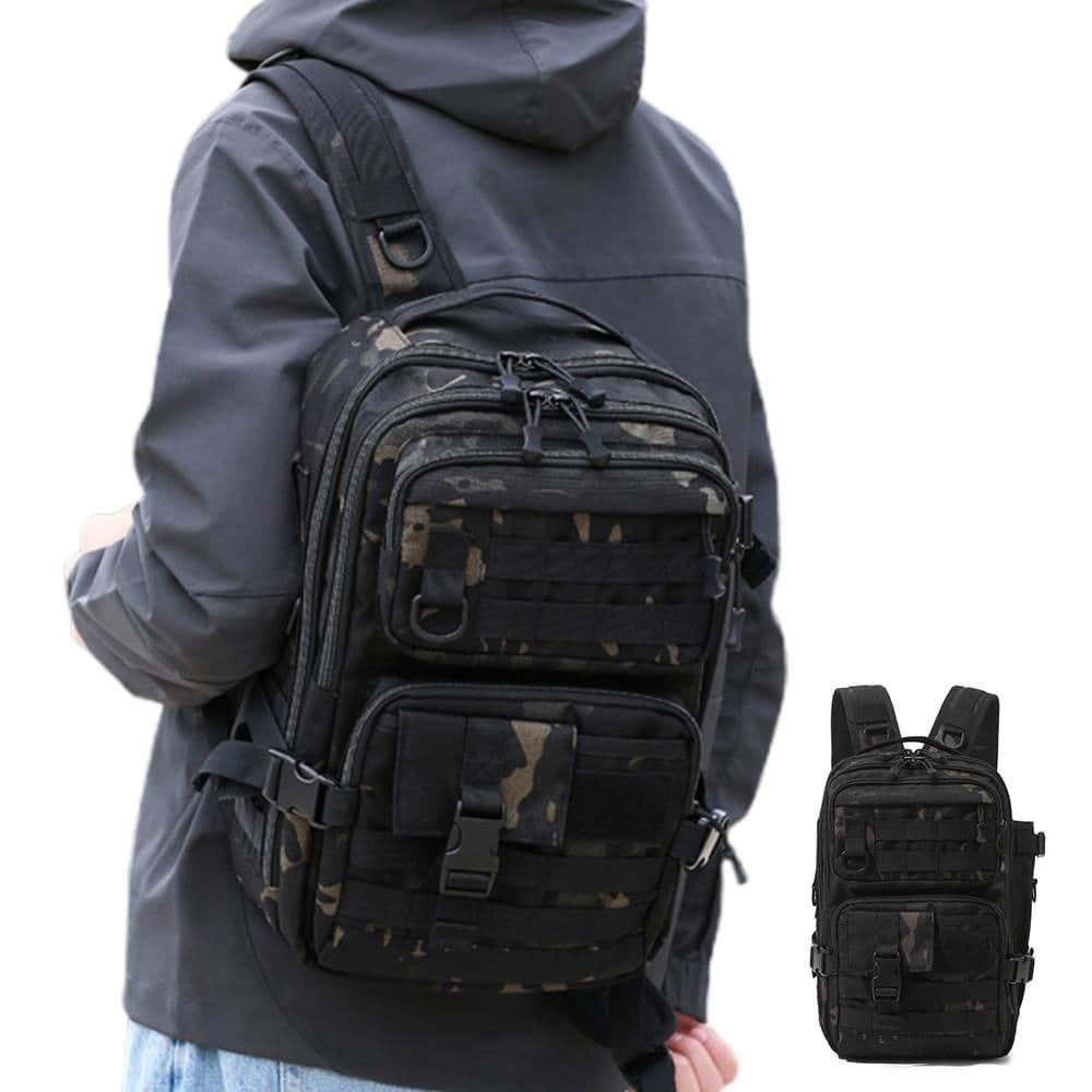 Tactical Backpack Durable Large Day Backpack for Men Black 24.5x19x39cm