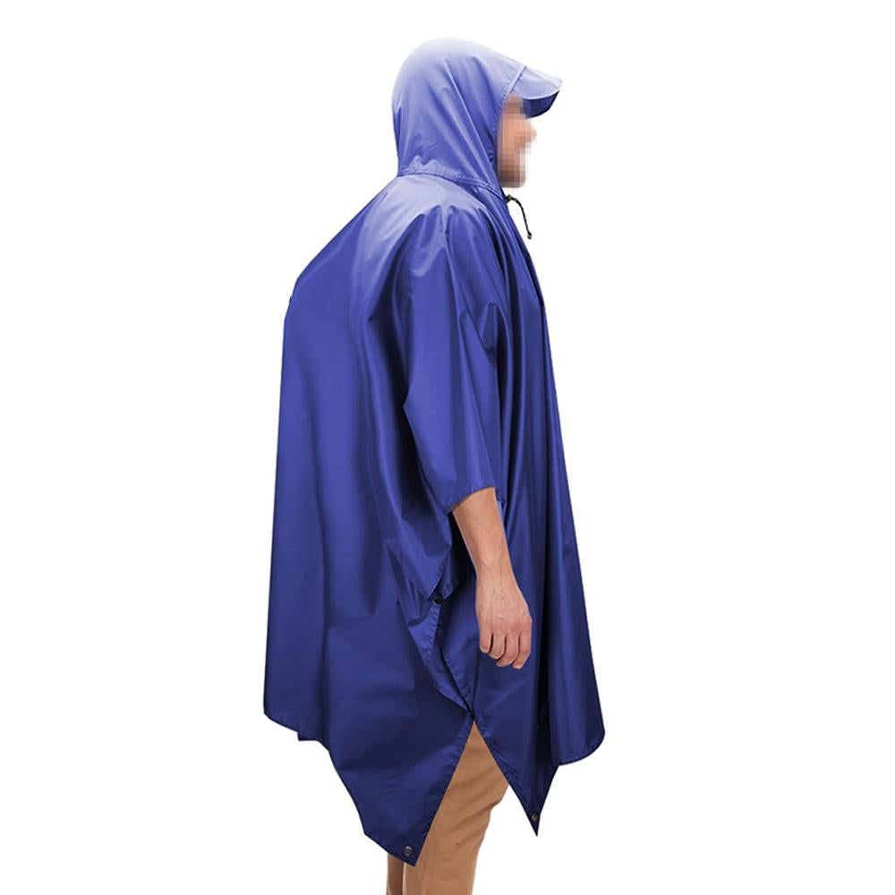 3 in 1 Portable Rain Poncho Waterproof Lightweight Emergency Raincoat with Pocket - Blue