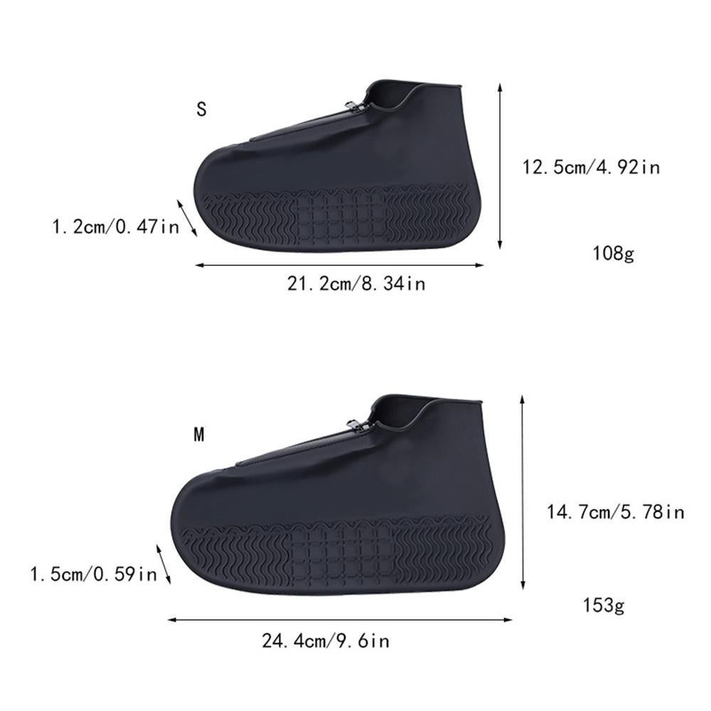Waterproof Silicone Shoe Covers Reusable Overshoes - Light Gray - L