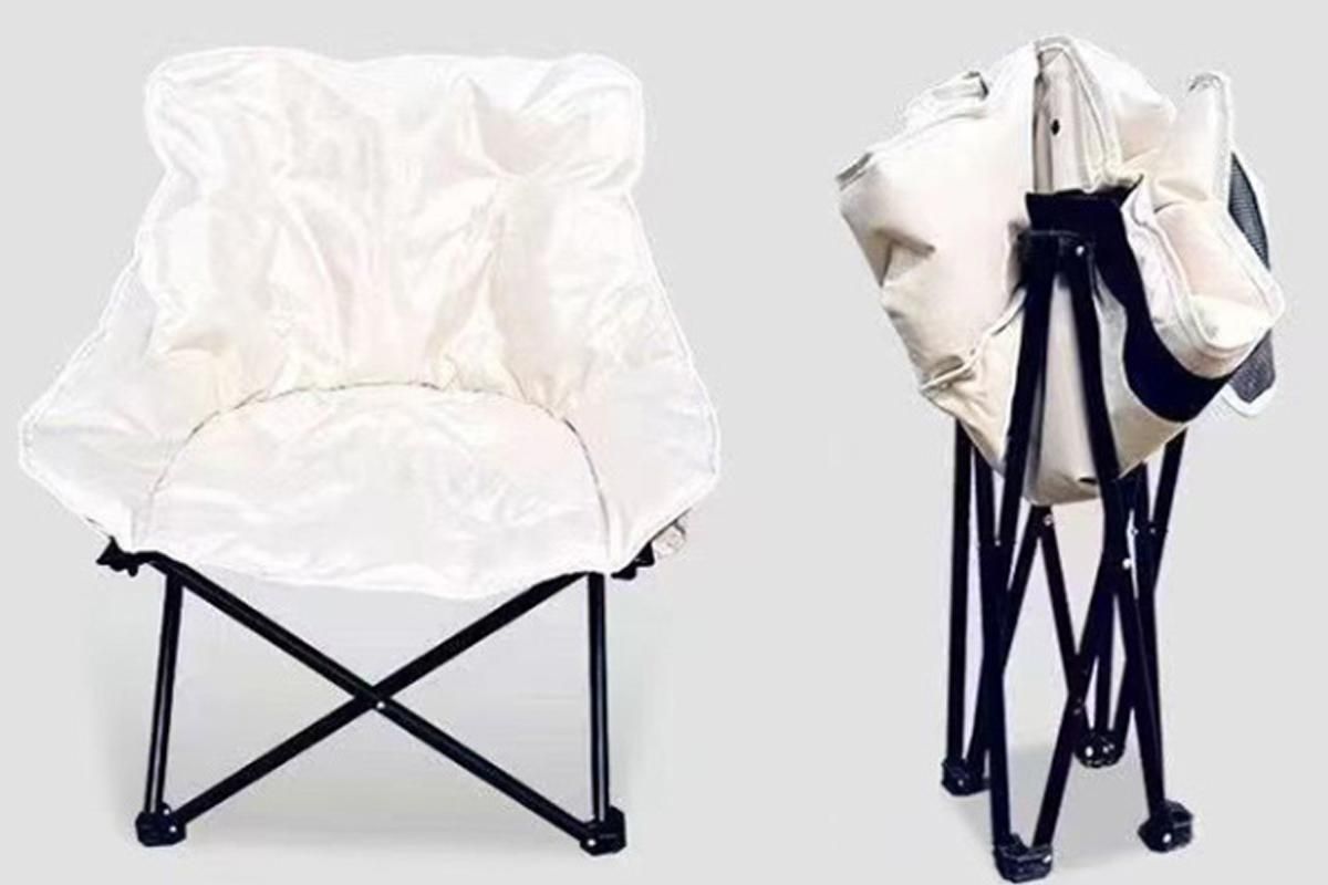 Compact Folding Chair Portable Camping Chair for Outdoor Activities - Beige