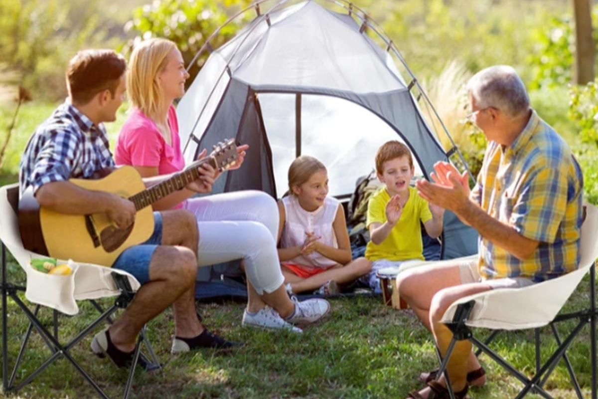 Compact Folding Chair Portable Camping Chair for Outdoor Activities - Beige