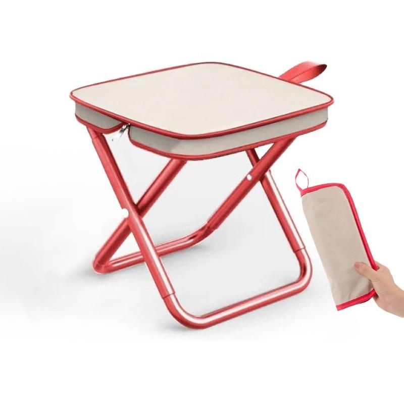 Portable Folding Outdoor Chair Lightweight Compact Stool for Fishing Camping Picnic and Travel Handy Seat for Outdoor Activities-Beige