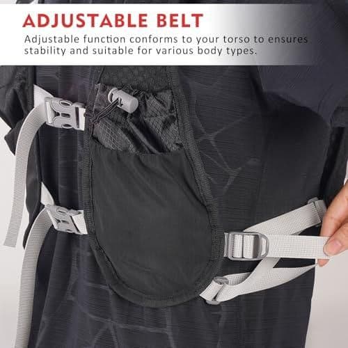 Running Vest Lightweight Breathable Mesh Adjustable Waistband Black