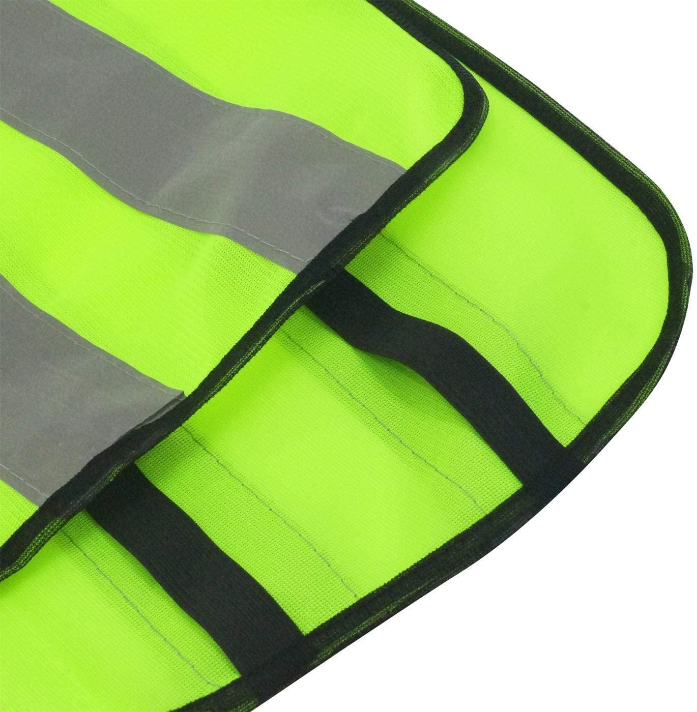 Kids Safety Vest Reflective High Visibility Vest Breathable Traffic Vest Costume Construction Vest Elastic Strap Safety Vest Neon Yellow Purpose for Running Cycling Jogging 5PCS - Yellow