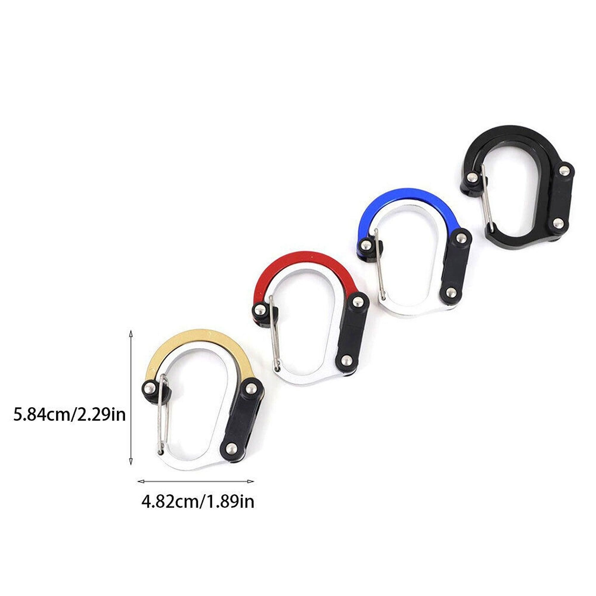Travel Carabiner Clip Rotating Buckle Fastener for Luggage - Black
