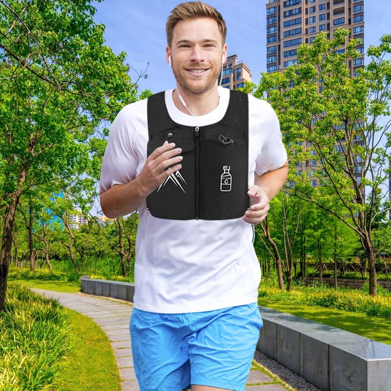 Running Vest Men's Breathable Casual Vest with Pockets for Outdoor Sports
