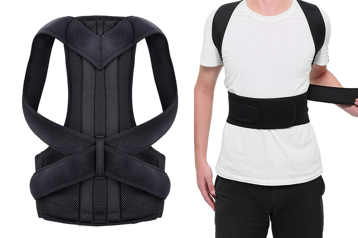 Adjustable Posture Corrector Full Back Shoulder Support Brace for Adults - L