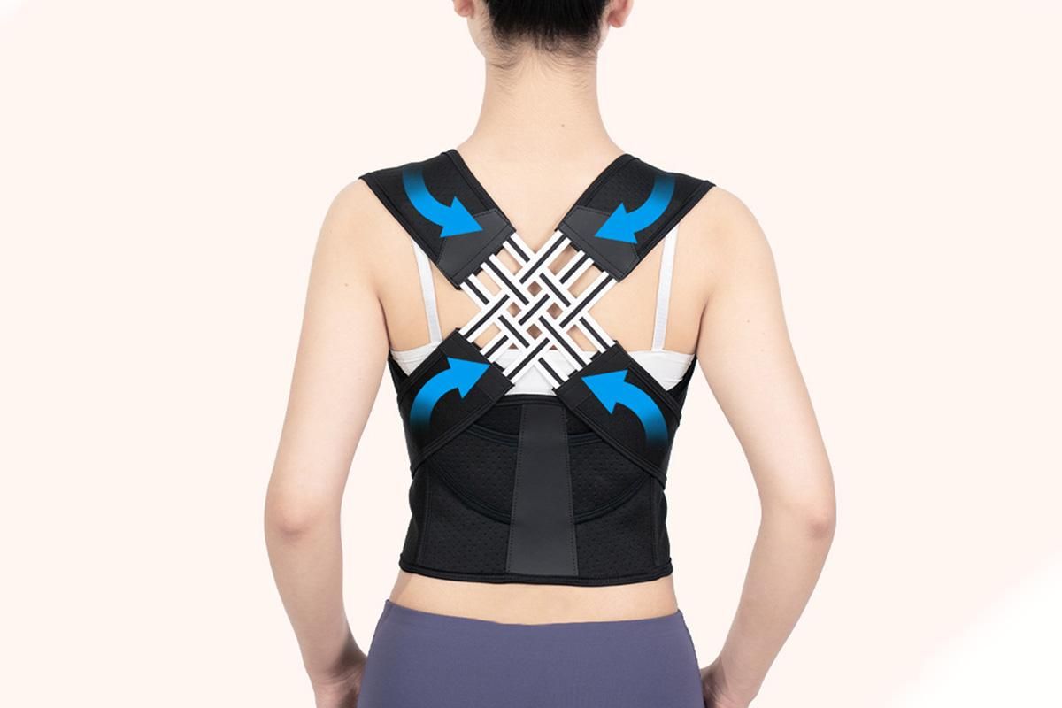 Adjustable Unisex Posture Corrector Shoulder Brace Belt Low Back Support For Women Men -Black / L