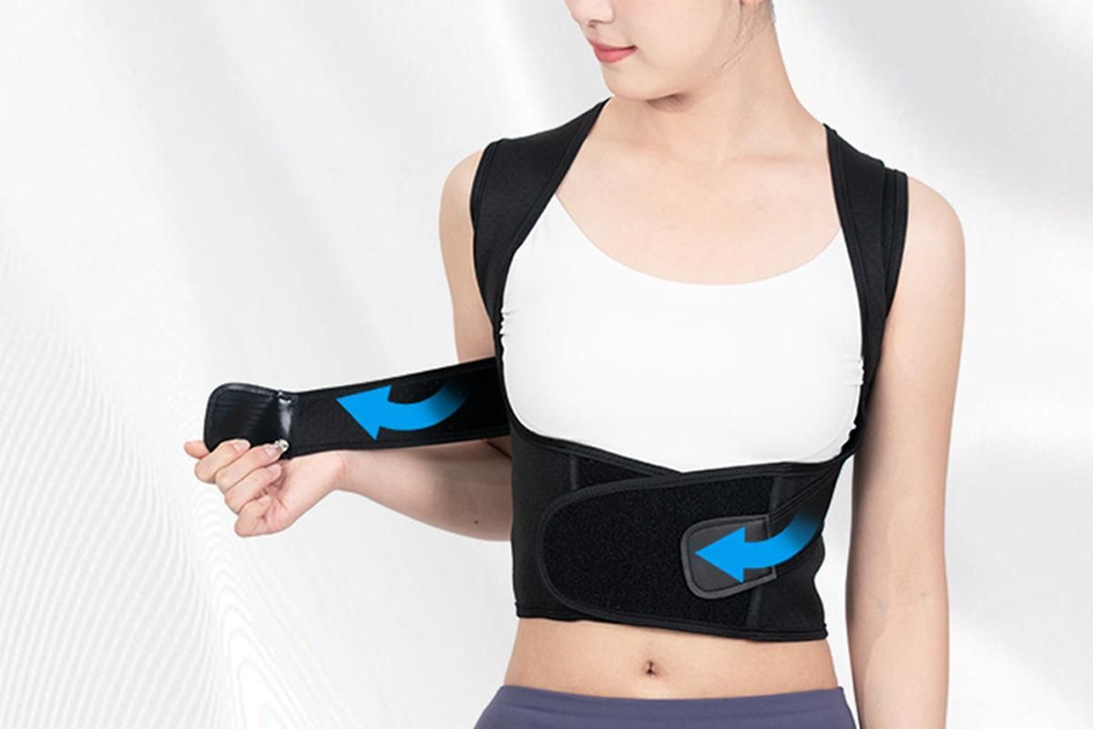 Adjustable Unisex Posture Corrector Shoulder Brace Belt Low Back Support For Women Men -Black / L