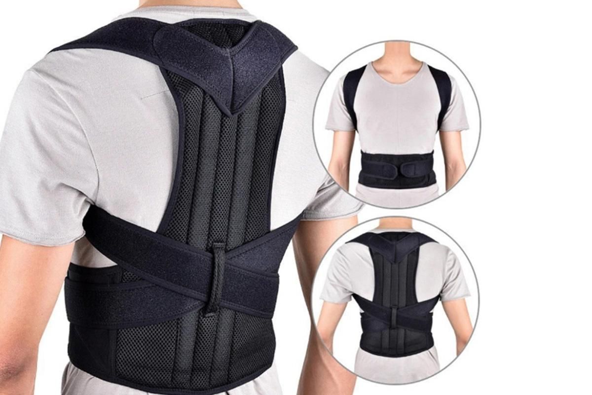 Hook and Loop Shoulder Support Brace Belt Back Posture Correctors -L