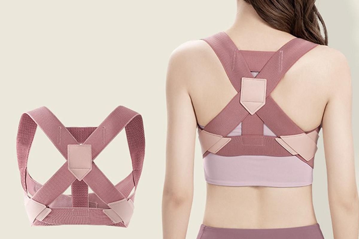 Posture Corrector Clavicle Support Back Straight Shoulders Brace Strap -Pink / L