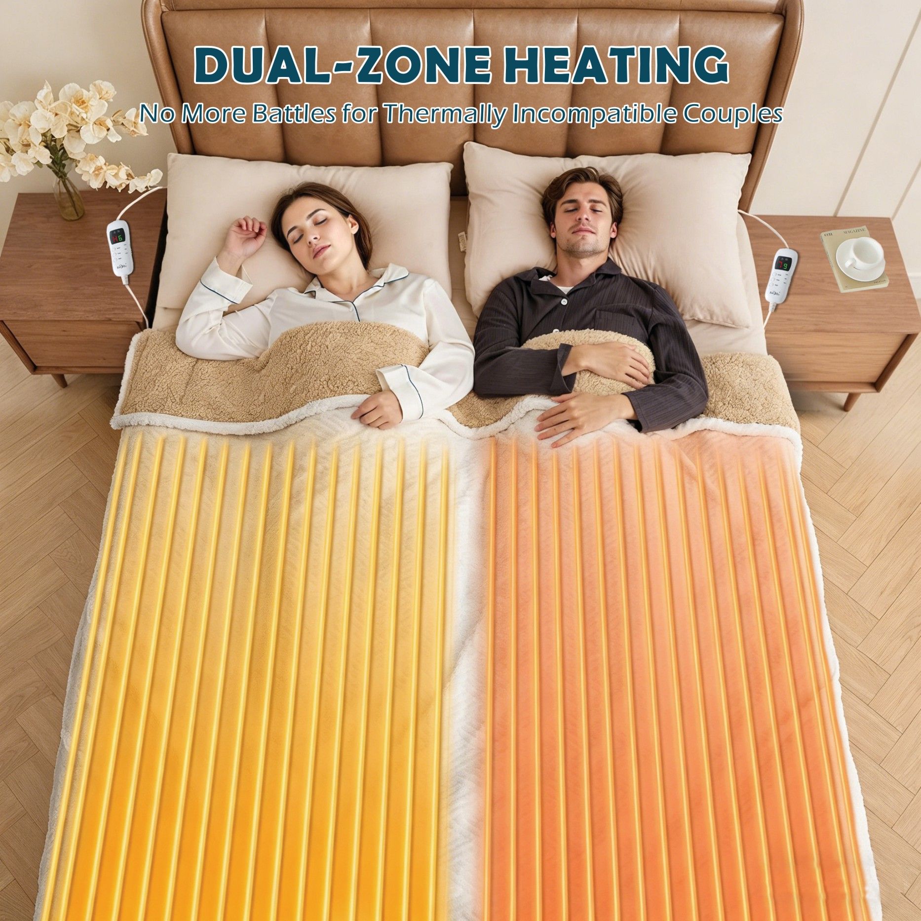 Heated Mattress Pad - Bedding Electric Blanket with 9 Heat Setting & 9-Hour Auto Off, Heated Mattress Pad-Machine Washable Fully Fitted Heating Pad with Overheat Protection , 800GSM Non Woven Fabric-fitted sheet cover(Queen)