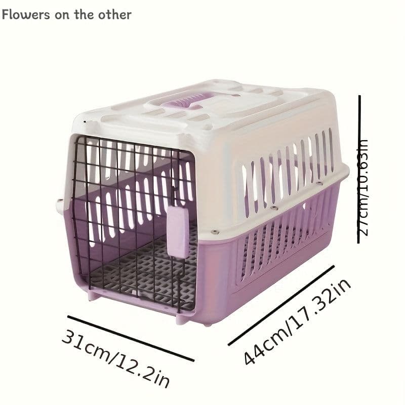 Portable Pet Carrier Airline-Approved Travel Kennel Compact Design for Cats and Small Dogs Purple